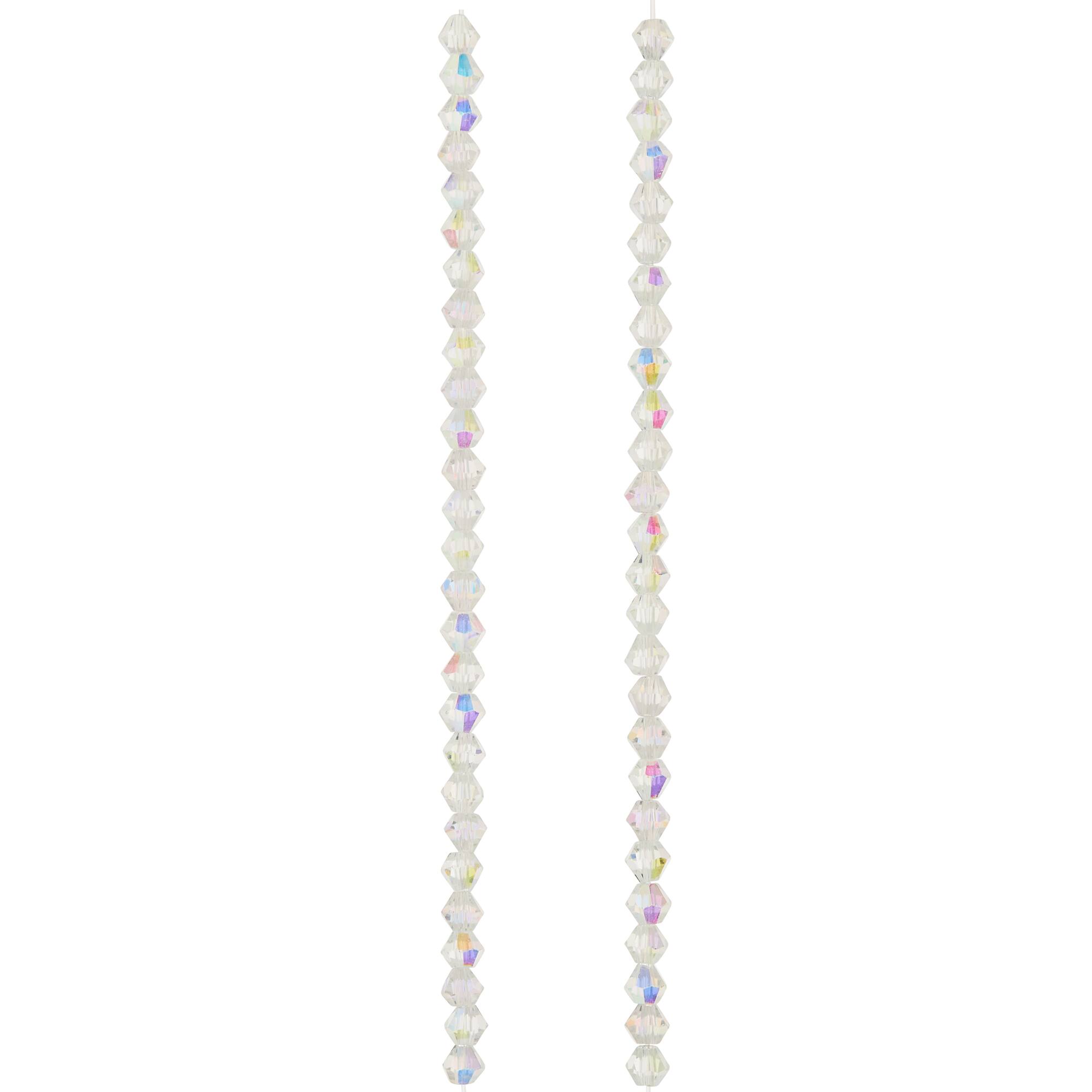 Crystal Faceted Glass Bicone Beads, 4mm by Bead Landing™